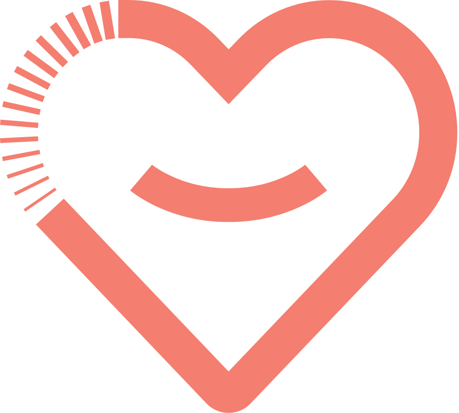Happy pink heart logo