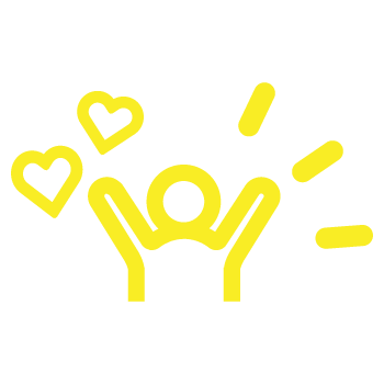 Claro-Flexible-Shifts-Perks-Icons-Bright-Yellow Bright yellow icons representing Claro's flexible shifts and perks for employees.