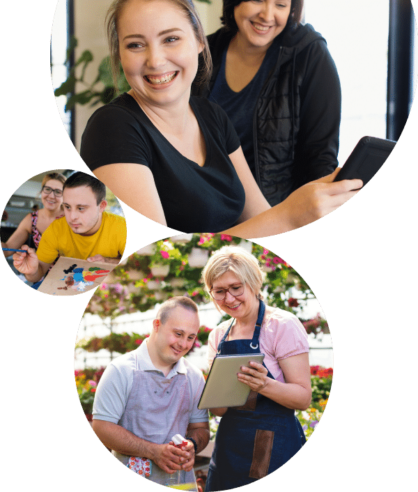 images of people with disability receive support